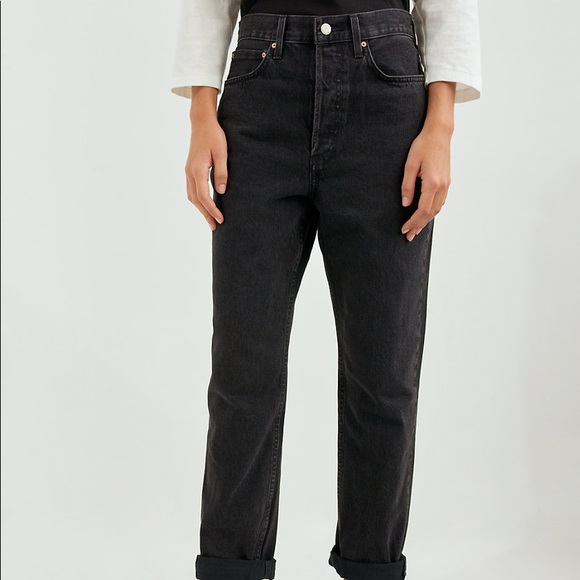 Aritizia Denim Forum The Boyfriend High Rise Loose 28L | Black Eyeliner Size 26 - Picture 6 of 10